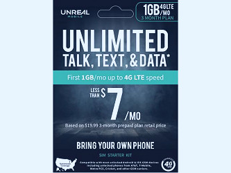 UNREAL Mobile 3-Month SIM Kit (1GB 4G/Month) Cell Phones - No Contract &  Prepaid - Newegg.com